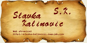 Slavka Kalinović vizit kartica